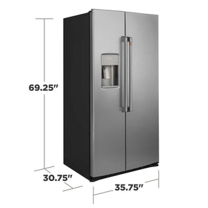 Cafe 21.9-cu ft Counter-Depth Side-by-Side Refrigerator with Ice Maker ,Water and Ice Dispenser ( Stainless Steel )