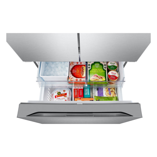 LG Standard-Depth 31.7-cu ft 3 -Door Smart Compatible French Door Refrigerator with Ice Maker with Water Dispenser ( PrintProof Stainless Steel ) ENERGY STAR Certified