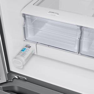 Samsung Standard-Depth 22-cu ft 3 -Door Smart Compatible French Door Refrigerator with Ice Maker with Water Dispenser ( Fingerprint Resistant Stainless Steel ) ENERGY STAR Certified