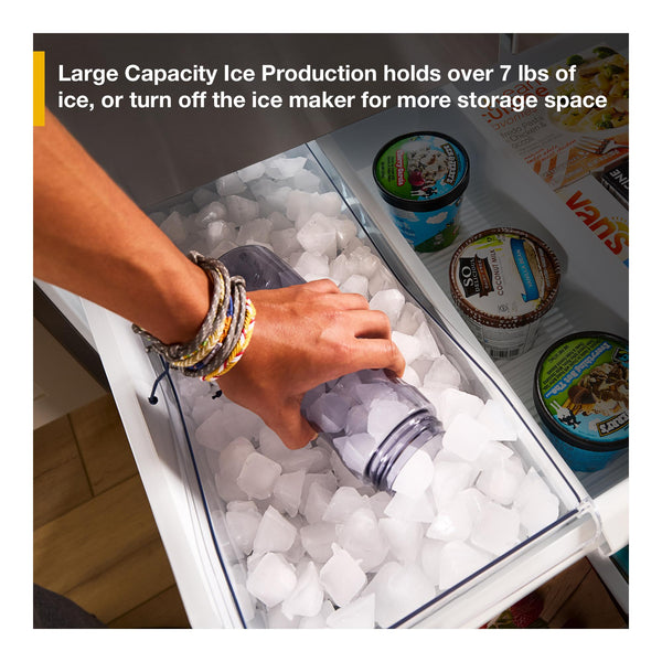 Whirlpool Standard-Depth 31-cu ft 3 -Door French Door Refrigerator with Ice Maker with Water Dispenser ( Black ) ENERGY STAR Certified