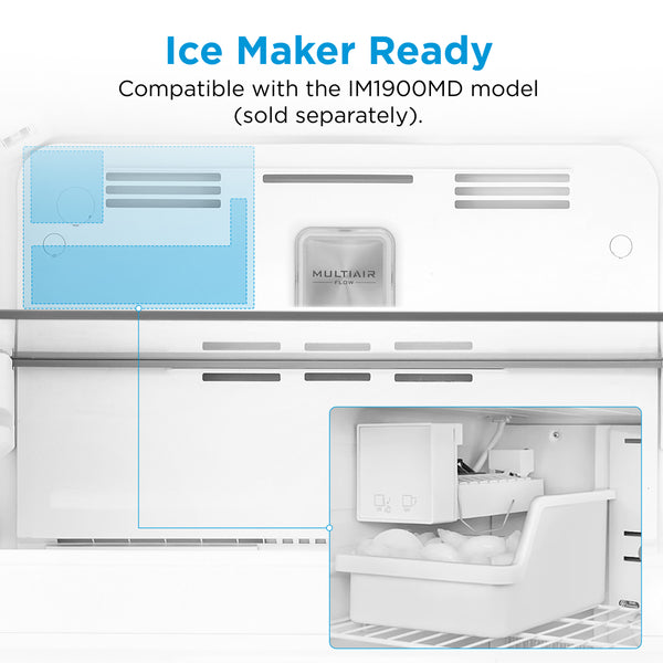 Midea Fingerprint Resistant 14.2-cu ft Counter-Depth Top-Freezer Refrigerator ( Stainless Steel ) Garage Ready ENERGY STAR Certified