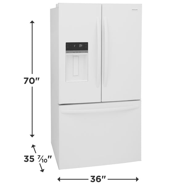 Frigidaire Standard-Depth 27.8-cu ft 3 -Door French Door Refrigerator with Ice Maker with Water and Ice Dispenser ( White ) ENERGY STAR Certified