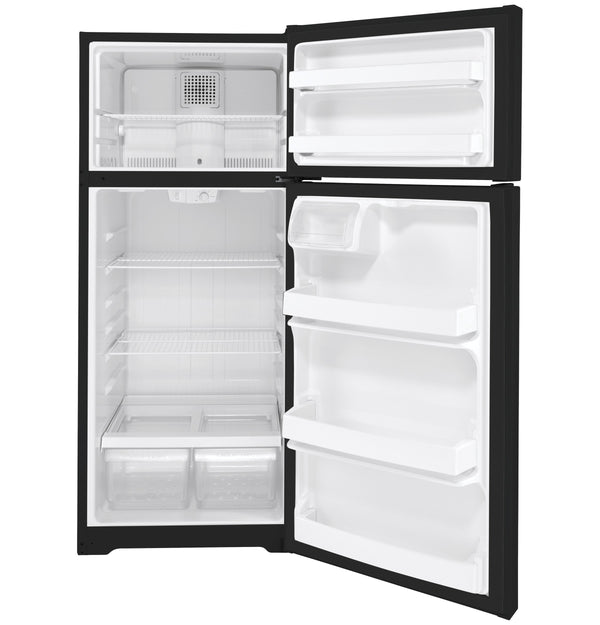 GE 17.5-cu ft Top-Freezer Refrigerator ( Black )