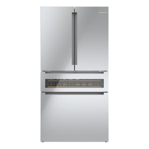 Bosch Counter-Depth 800 Series 21-cu ft 4 -Door French Door Refrigerator with Ice Maker ( Stainless steel ) ENERGY STAR Certified