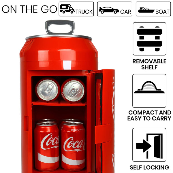 Coca-Cola 8 Can Portable 5.4L Personal Cooler 0.19-cu ft ( Red, White, Silver )