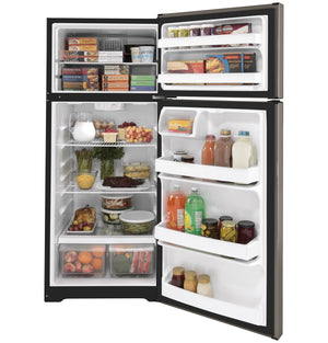 GE 17.5-cu ft Top-Freezer Refrigerator ( Silver ) ENERGY STAR Certified