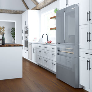 Bosch Counter-Depth 800 Series 21-cu ft 4 -Door French Door Refrigerator with Ice Maker ( Stainless steel ) ENERGY STAR Certified