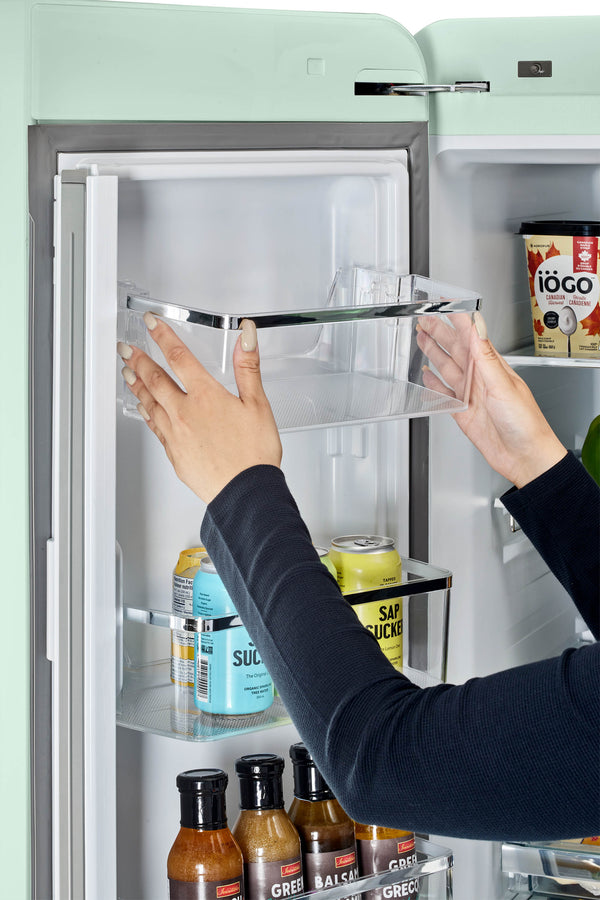 UNIQUE Classic Retro Counter-Depth 21.4-cu ft 3 -Door French Door Refrigerator with Ice Maker with Ice Dispenser ( Summer Mint Green ) ENERGY STAR Certified