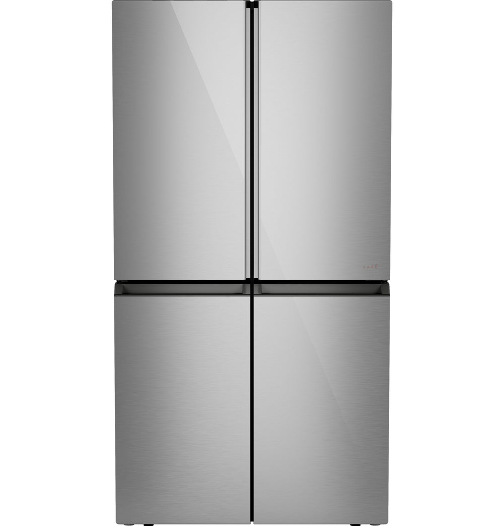 Cafe Standard-Depth 27.4-cu ft 4 -Door Smart Compatible French Door Refrigerator with Ice Maker with Water Dispenser ( Platinum Glass ) ENERGY STAR Certified