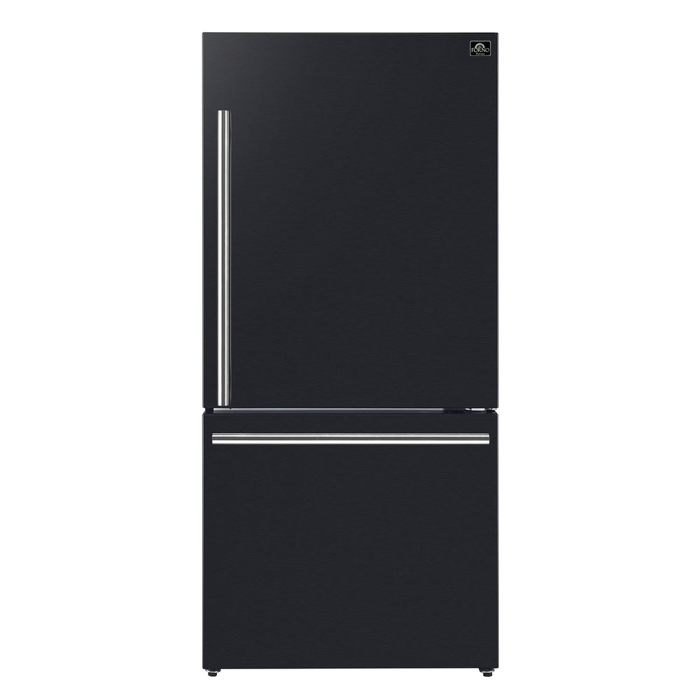 FORNO Milano Espresso 17.2-cu ft Counter-Depth Bottom-Freezer Refrigerator Black ) ENERGY STAR Certified