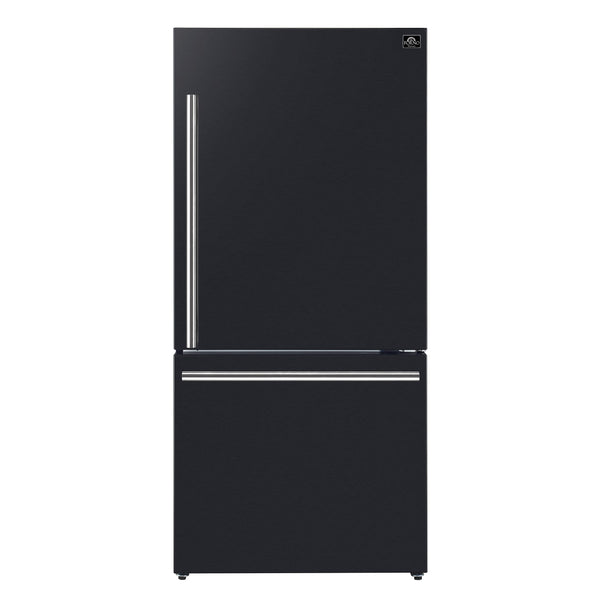 FORNO Milano Espresso 17.2-cu ft Counter-Depth Bottom-Freezer Refrigerator Black ) ENERGY STAR Certified