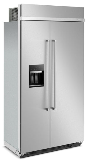KitchenAid 29.4-cu ft Counter-Depth Side-by-Side Refrigerator Built-In ,Water and Ice Dispenser ( Stainless Steel )