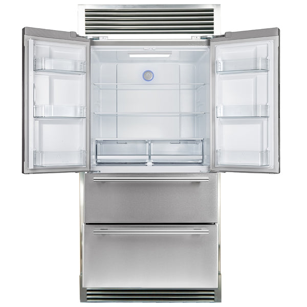 FORNO Standard-Depth Moena 19.26-cu ft 4 -Door Built-In French Door Refrigerator with Ice Maker with Ice Dispenser ( Stainless steel )