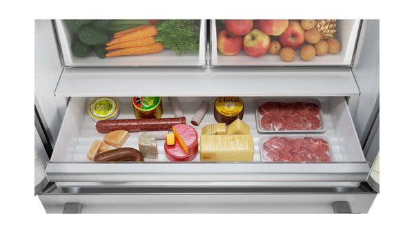 Sharp Counter-Depth 22.5-cu ft 4 -Door French Door Refrigerator with Ice Maker ( Stainless steel ) ENERGY STAR Certified