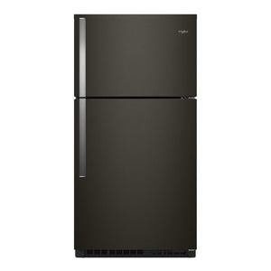 Whirlpool 21.3-cu ft Top-Freezer Refrigerator ( Fingerprint Resistant Black Stainless ) ENERGY STAR Certified