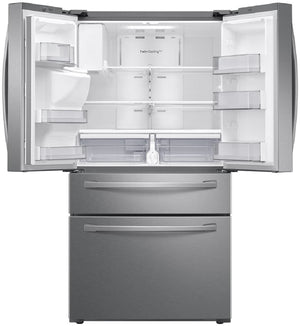 Samsung Standard-Depth with FlexZone Drawer 28-cu ft 4 -Door Smart Compatible French Door Refrigerator with Ice Maker with Water and Ice Dispenser ( Stainless Steel ) ENERGY STAR Certified