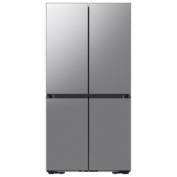 Samsung Bespoke Counter-Depth Beverage Center 23.5-cu ft 4 -Door Smart Compatible French Door Refrigerator with Dual Ice Maker with Water Dispenser and Door within Door ( Stainless Steel ) ENERGY STAR Certified
