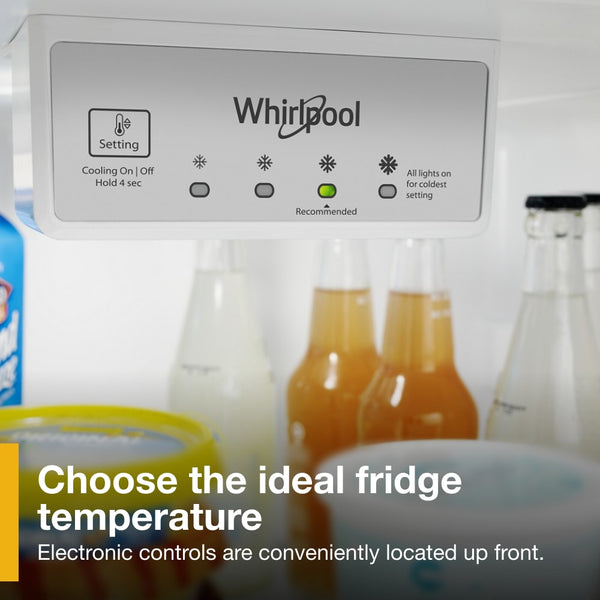 Whirlpool Flexible Storage Bin 17.6-cu ft Top-Freezer Refrigerator ( Black )