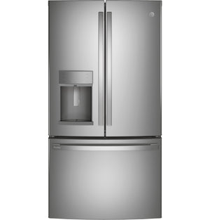 GE Profile Counter-Depth 22.2-cu ft 3 -Door French Door Refrigerator with Ice Maker with Water and Ice Dispenser ( Stainless Steel ) ENERGY STAR Certified