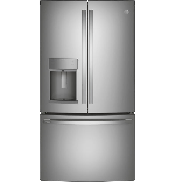 GE Profile Counter-Depth 22.2-cu ft 3 -Door French Door Refrigerator with Ice Maker with Water and Ice Dispenser ( Stainless Steel ) ENERGY STAR Certified