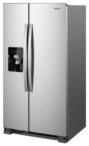 Whirlpool 21.4-cu ft Side-by-Side Refrigerator with Ice Maker ,Water and Ice Dispenser ( Stainless Steel ) ENERGY STAR Certified