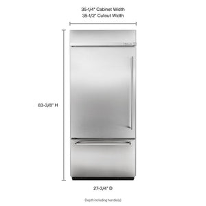 KitchenAid 20.9-cu ft Counter-Depth Built-In Bottom-Freezer Refrigerator with Ice Maker ( Stainless steel ) ENERGY STAR Certified