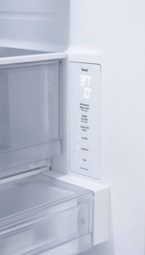 LG Standard-Depth 31.7-cu ft 3 -Door Smart Compatible French Door Refrigerator with Ice Maker with Water Dispenser ( PrintProof Stainless Steel ) ENERGY STAR Certified