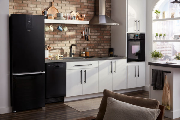 Whirlpool Garage-Ready 12.9-cu ft Counter-Depth Bottom-Freezer Refrigerator Ice Maker Optional (sold separately) ( Black ) Garage Ready