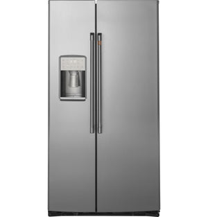 Cafe 21.9-cu ft Counter-Depth Side-by-Side Refrigerator with Ice Maker ,Water and Ice Dispenser ( Stainless Steel )