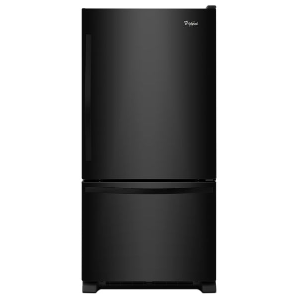 Whirlpool 22.07-cu ft Standard-Depth Bottom-Freezer Refrigerator with Ice Maker ( Black ) ENERGY STAR Certified
