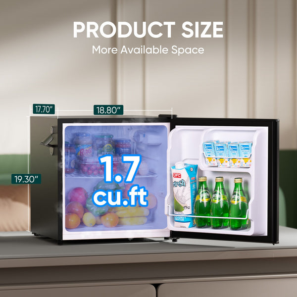 Upstreman 1.7-cu ft Retro Mini Fridge(Black)ENERGY STAR