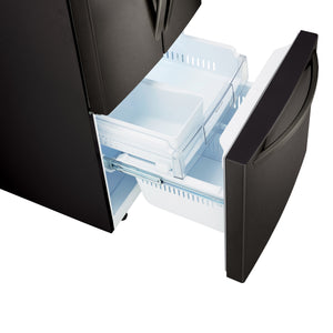LG Standard-Depth 21.8-cu ft 3 -Door French Door Refrigerator with Ice Maker ( Black stainless steel )