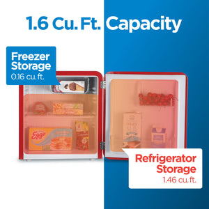 Commercial Cool 1.6-cu ft Mini Fridge with Freezer ( Red )