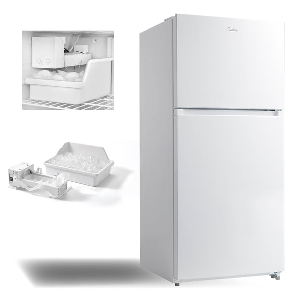 Midea Fingerprint Resistant 18.1-cu ft Top-Freezer Refrigerator ( White ) Garage Ready ENERGY STAR Certified