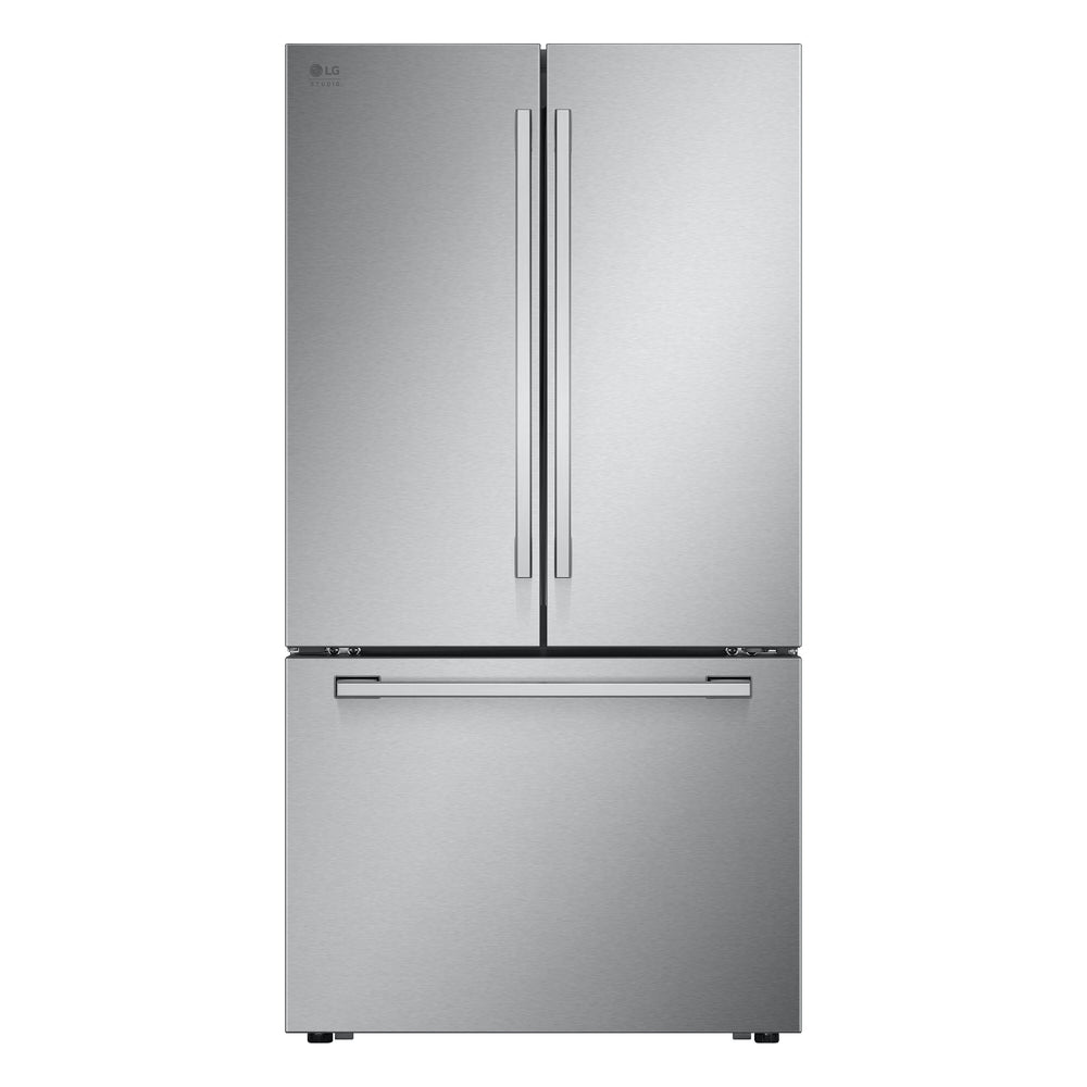 LG STUDIO Counter-Depth 26.5-cu ft 3 -Door Smart Compatible French Door Refrigerator with Ice Maker with Water Dispenser ( PrintProof Stainless Steel ) ENERGY STAR Certified