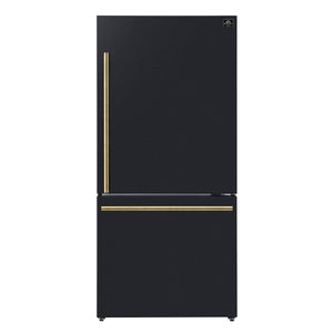 FORNO Milano Espresso 17.2-cu ft Counter-Depth Bottom-Freezer Refrigerator Black ) ENERGY STAR Certified