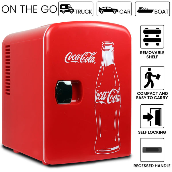 Coca-Cola Classic Coke Bottle 4L 6 Can Portable Cooler 0.14-cu ft ( Red, White )