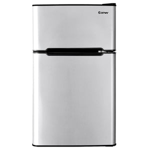 GZMR 3.2 cu ft Compact Stainless Steel Refrigerator 3.2-cu ft with Freezer ( Gray )
