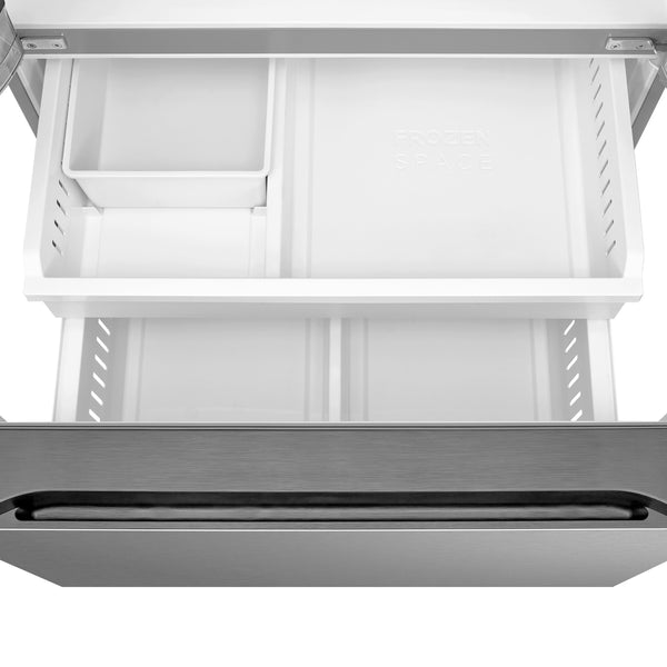 Midea Standard-Depth OneTouch Autofill 28.9-cu ft 3 -Door Smart Compatible French Door Refrigerator with Dual Ice Maker with Water and Ice Dispenser ( Stainless steel ) ENERGY STAR Certified