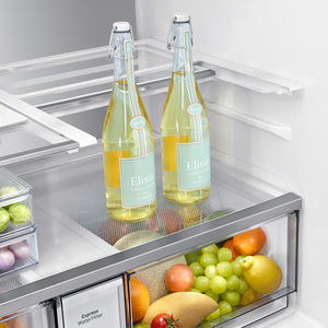 Samsung Bespoke Counter-Depth Beverage Center 22.5-cu ft 4 -Door Smart Compatible French Door Refrigerator with Dual Ice Maker with Water Dispenser and Door within Door ( Stainless steel ) ENERGY STAR Certified