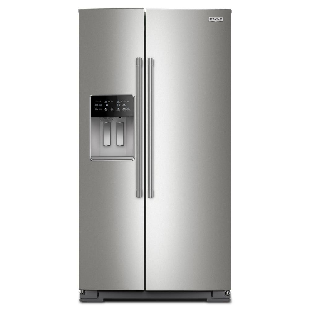 Maytag 20.85-cu ft Counter-Depth Side-by-Side Refrigerator with Ice Maker ,Water and Ice Dispenser ( Fingerprint Resistant Stainless Finish )