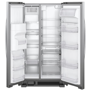 Whirlpool In-Door Can Caddy 21.4-cu ft Side-by-Side Refrigerator with Ice Maker ,Water and Ice Dispenser ( White )