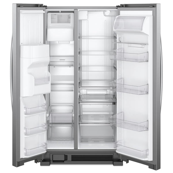 Whirlpool In-Door Can Caddy 21.4-cu ft Side-by-Side Refrigerator with Ice Maker ,Water and Ice Dispenser ( White )