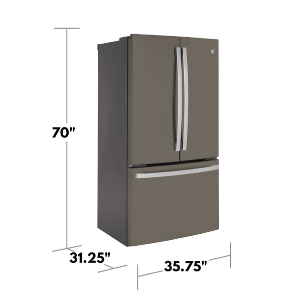 GE Counter-Depth 23.1-cu ft 3 -Door French Door Refrigerator with Ice Maker ( Slate ) ENERGY STAR Certified