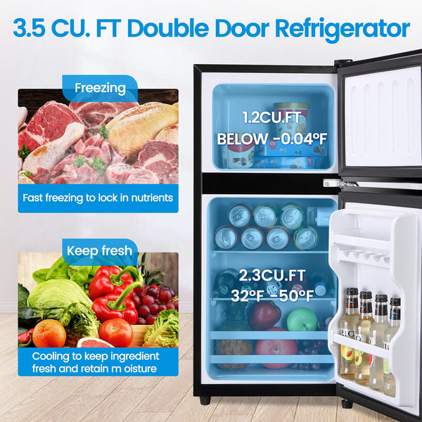 Jeremy Cass 3.5-cu ft Mini Fridge with Freezer ( Black ) ENERGY STAR