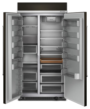 KitchenAid 25.5-cu ft Counter-Depth Side-by-Side Refrigerator Built-In ( Black Stainless Steel with PrintShield Finish )