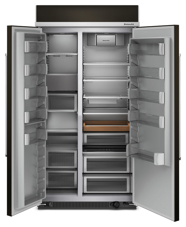 KitchenAid 25.5-cu ft Counter-Depth Side-by-Side Refrigerator Built-In ( Black Stainless Steel with PrintShield Finish )