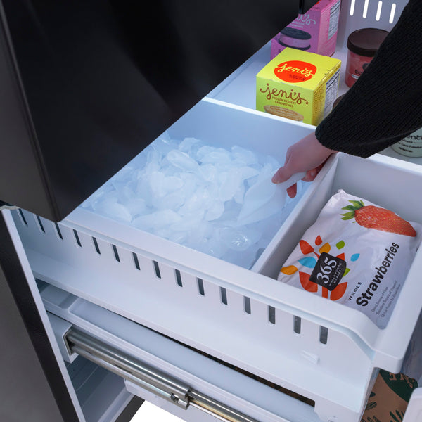 ZLINE KITCHEN & BATH Standard-Depth 28.9-cu ft 3 -Door French Door Refrigerator with Ice Maker with Water and Ice Dispenser ( Black Stainless Steel with Polished Gold Handle ) ENERGY STAR Certified