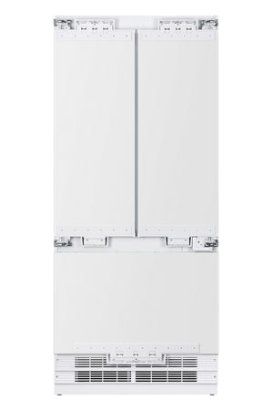 Kucht Counter-Depth 19.8-cu ft 3 -Door Built-In French Door Refrigerator with Ice Maker with Water and Ice Dispenser ( White ) ENERGY STAR Certified