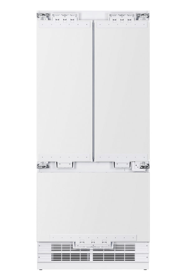 Kucht Counter-Depth 19.8-cu ft 3 -Door Built-In French Door Refrigerator with Ice Maker with Water and Ice Dispenser ( White ) ENERGY STAR Certified